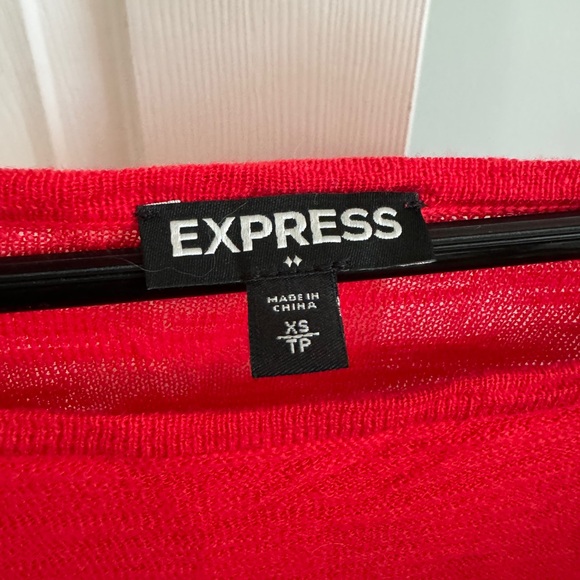 Express tops | Express red 3/4 sleeve, Ruched side shirt | Color: Red | Size: XS - Picture 2 of 5